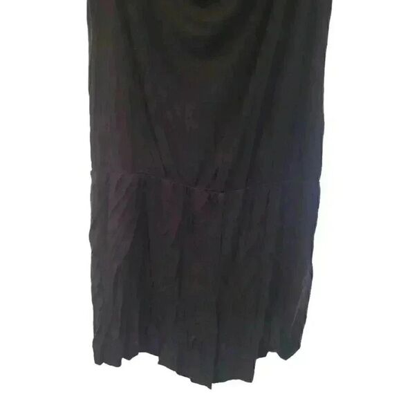 BCBGENERATION Women's Black Rayon/Spandex Cowl Neck Drawstring Shorts Romper - Picture 5 of 8